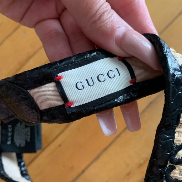 Gucci visor raffia tan and Black hat - Picture 3 of 6